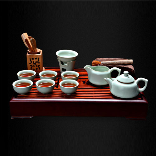 5Cgo 35276549998 功夫茶具套裝 茶具開片陶瓷竹實木茶盤茶杯泡茶壺  CJS85200
