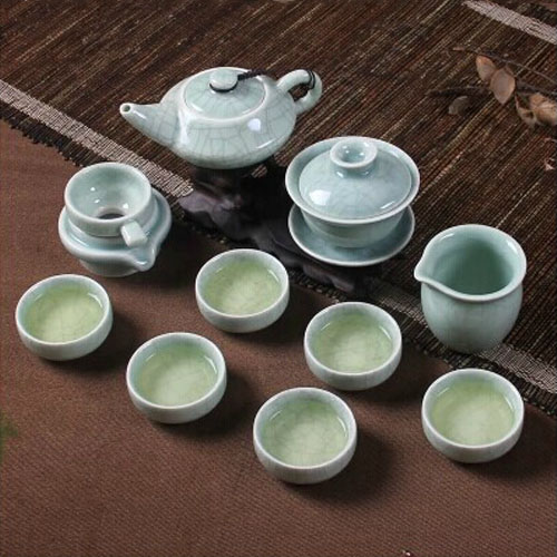 5Cgo 39594368353 開片茶具功夫茶具套裝 茶漏茶壺蓋碗品茗杯茶杯  CJS85100