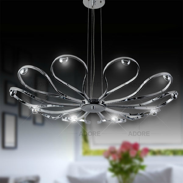 5Cgo  37133860110 簡約現代時尚吊燈具 個性創意不銹鋼LED客廳餐廳臥室蝴蝶蘭燈飾 LKM93800