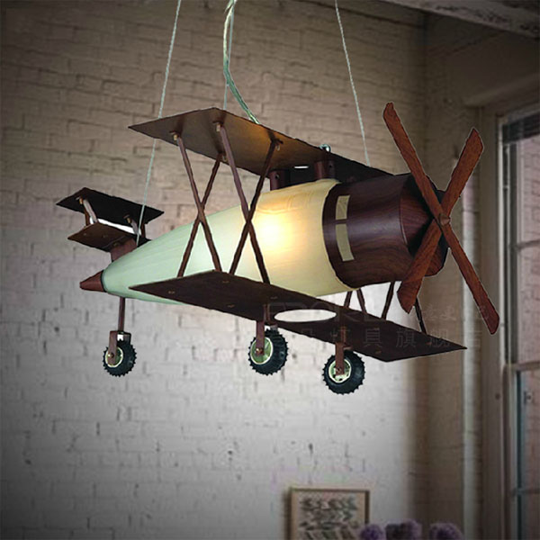 5Cgo 37223832936 美式鄉村復古造型飛機燈直升機吊燈具臥室燈兒童房玩具燈具燈飾 LKM95300