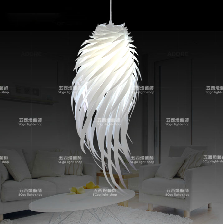 5Cgo  25835136497 天使之翼吊燈具 時尚簡約羽毛造型 餐廳過道臥室燈飾  LKM91100