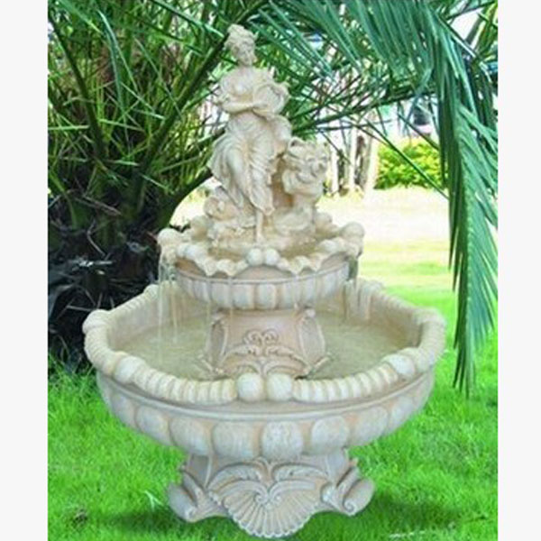 5Cgo 2239454619 大型歐式噴泉流水工藝品 美女彈琴雕塑水景擺設 別墅客廳裝飾 庭院花園擺件 室內加濕器 CHX86610