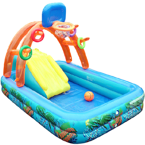 5Cgo 2589625981 多功能兒童戲水池游泳池帶充氣滑梯充氣城堡夏天幼兒寵物玩水  ZYH83200