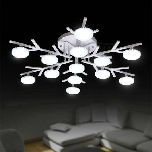 5Cgo   25833696815 雪花LED節能簡約現代時尚創意造型燈具 大氣客廳燈吸頂燈飾  LKM98700