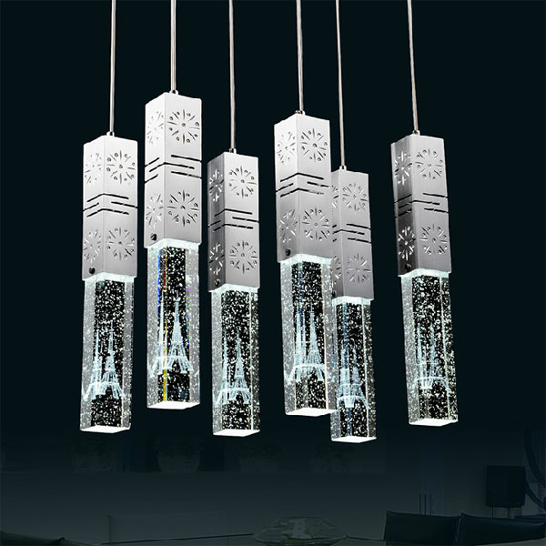 5Cgo  17106307058 水晶餐廳燈吊燈LED現代簡約水晶燈創意吧台餐廳燈具 埃菲爾鐵塔   LKM21600