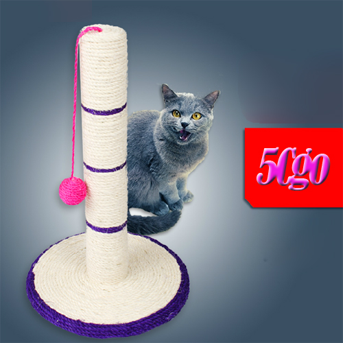 5Cgo 16313445658 小型貓樹貓爬架 劍麻吊圓球貓貓抓柱貓抓板 寵物用品貓咪薄荷玩具 ZYH55000