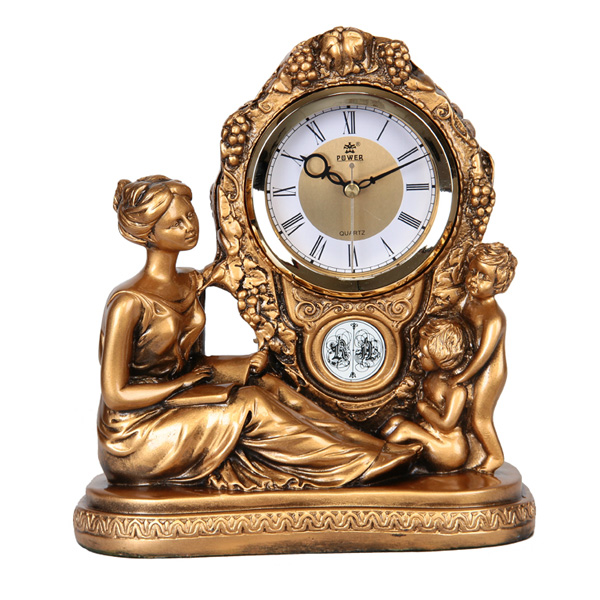 5Cgo 27532192725 歐式鐘表裝飾工藝臺鐘藝術座鐘創意復古銅色石英鐘 ZSJ071000 