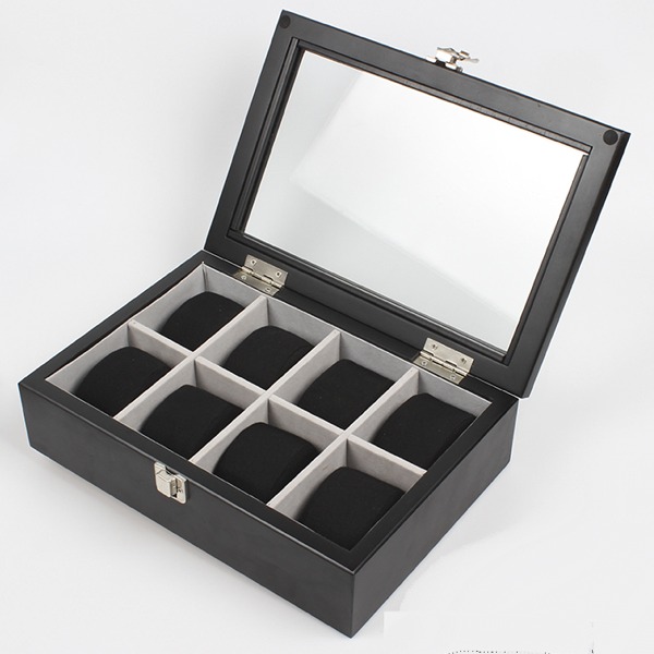 5Cgo 20208270471 實木木質手錶盒 高級錶收納盒 收藏盒 儲物儲存儲藏盒 8格 AGL09000