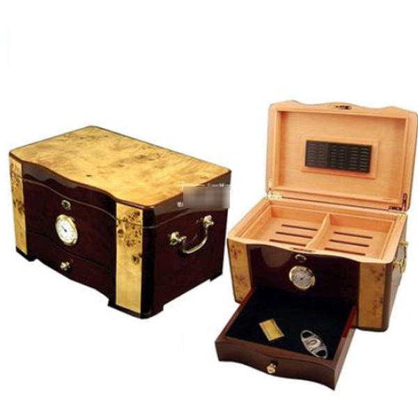 5Cgo 17164470308 雪茄盒雪茄櫃雪茄保濕盒進口煙盒大容量雪茄盒帶抽屜高檔歐式雪茄盒 WXP80600