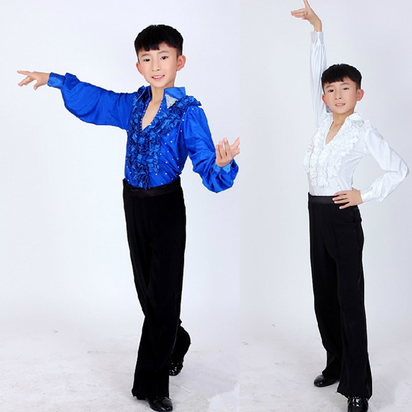 5Cgo  41191542551 少兒表演 男童拉丁舞上衣比賽服裝舞蹈練功兒童演出服  兒童舞衣  GSX56000