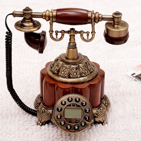 5Cgo 35783820077 歐式樹脂電話機仿古老式南瓜復古電話機家用辦公古董電話蟲 AGL94200  