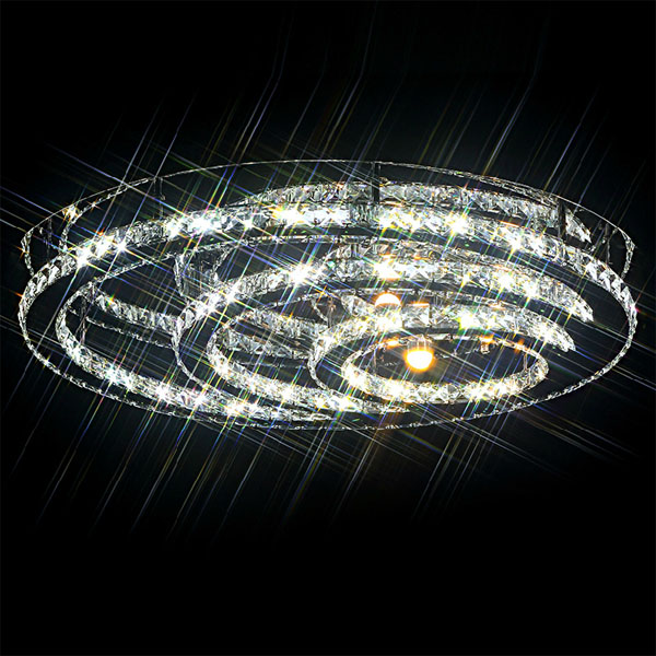 5Cgo 39962810001 現代簡約大氣客廳燈圓形LED水晶燈吸頂燈創意臥室燈餐廳燈具-大號   LKM44710