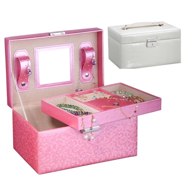 5Cgo 14282497864 薇莉斯首飾盒公主歐式化妝盒皮制手鐲盒珠寶飾品盒收納項鍊戒指 多色 AGL91100