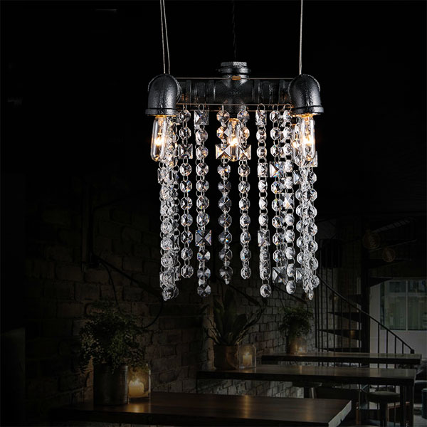 5Cgo 42211502389 工業風復古水管吊燈現代水晶吊燈奢華客廳燈餐廳燈個性吊燈  LKM96300