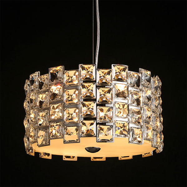 5Cgo 42991177015 現代簡約時尚水晶燈罩吊燈 創意餐廳客廳臥室水晶裝飾吊燈-小號   LKM32700