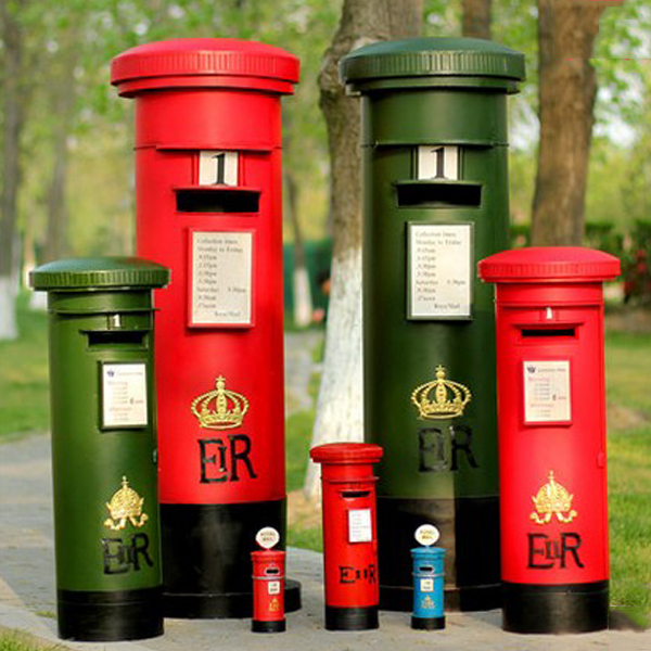 5Cgo 17822335399 復古郵筒大號英倫英國室外道具歐式模型咖啡館擺件紅色大郵筒居家裝飾擺件多尺寸懷舊風情裝飾品90cm CHX74500