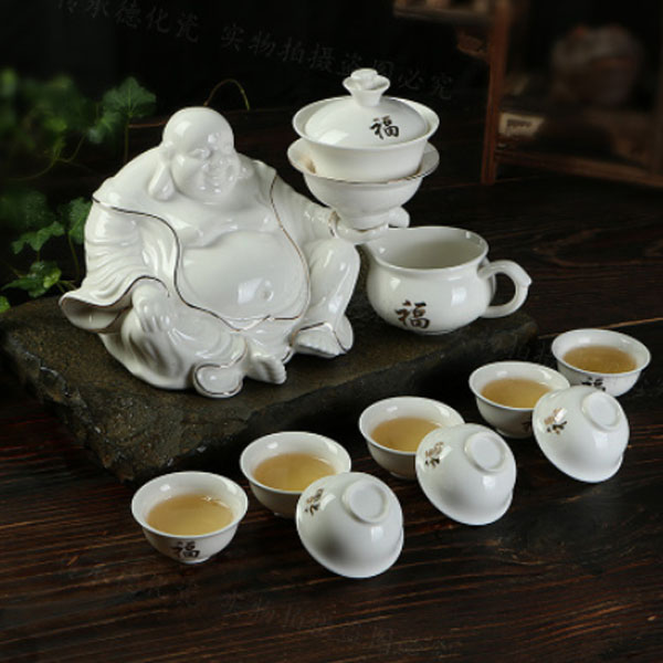 5Cgo  38845301427 自動茶具功夫茶具泡茶送禮品浮雕雙龍戲珠陶瓷半自動茶具精品套裝 WXP69100
