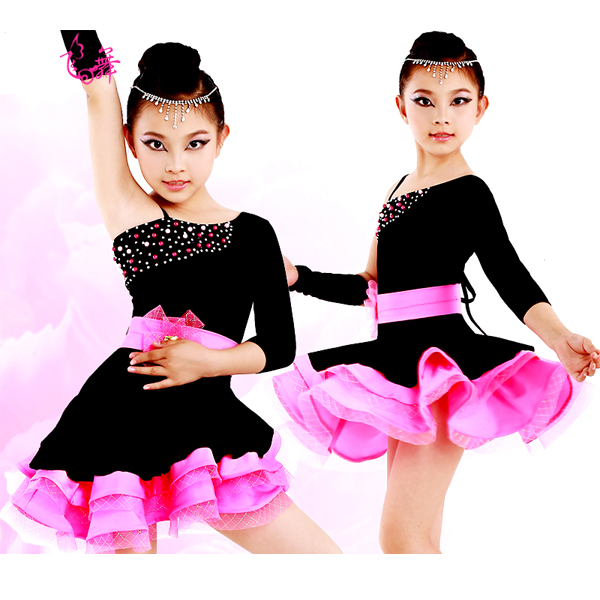 5Cgo  39996288448 兒童拉丁舞服 女童拉丁舞比賽燙鑽演出服恰恰倫巴舞蹈服 兒童舞衣  GSX86200