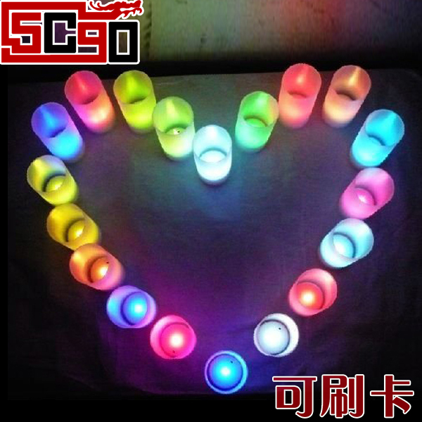 5Cgo LED節能小夜燈蠟燭燈 聲控蠟燭燈 可吹滅 帶開關浪漫床頭燈 情人節 「10個」 AGL54000