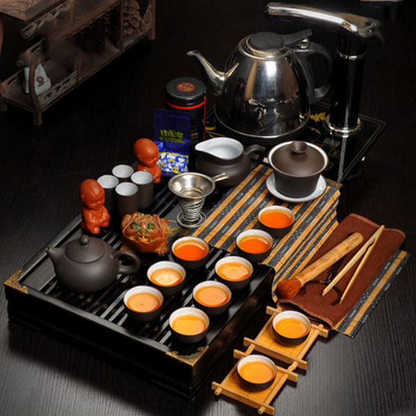 5Cgo 39920894610 茶具套裝整套電磁爐實木茶盤陶瓷功夫紫砂茶杯茶壺茶道茶文化木制  LAY66100