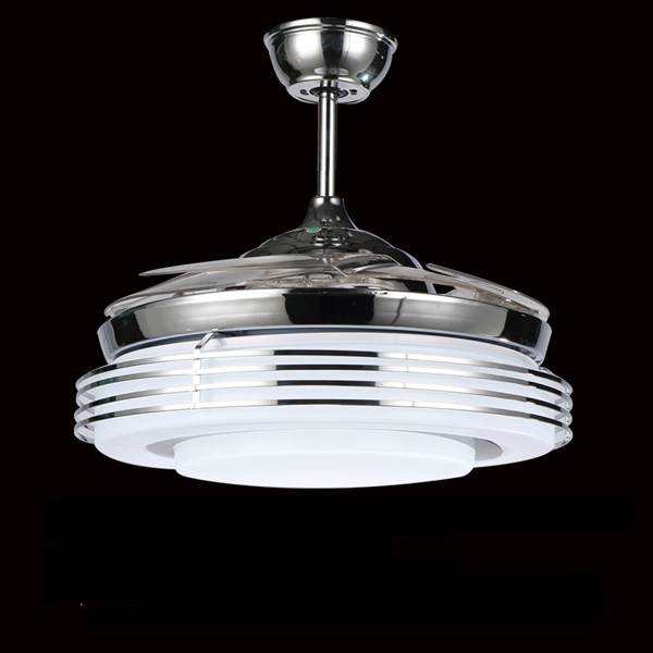5Cgo 42154976033 隱形吊扇燈折疊伸縮風扇燈歐式簡約時尚餐廳吸頂燈LED 110V    LKM05700