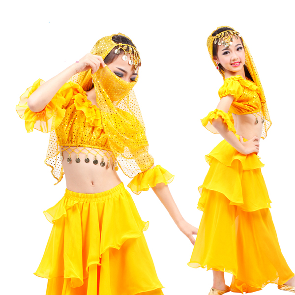 5Cgo  44971171553 兒童肚皮舞服裝女童印度舞蹈練功服 兒童印度舞演出服套裝   兒童舞衣   GSX70100