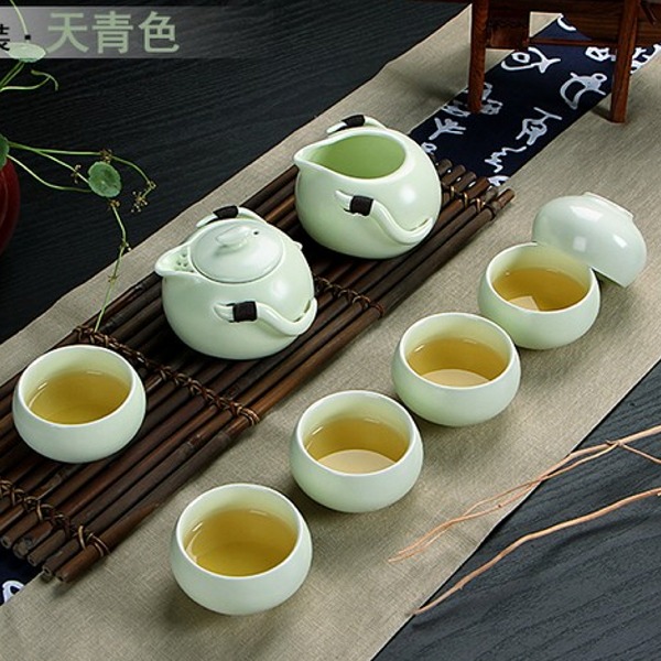 5Cgo 41239014421 定窯茶壺雙耳整套茶具茶藝小茶道紅茶杯陶瓷功夫茶杯茶具 促銷三色 AGL24000