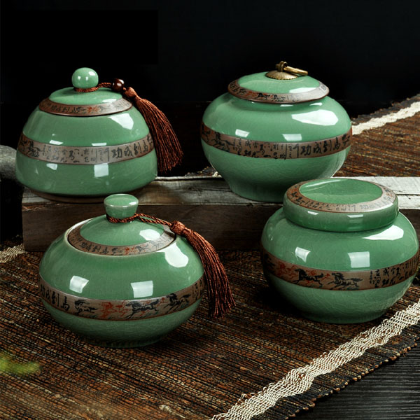 5Cgo  41860522804 茶葉包裝盒陶瓷罐青瓷哥窯茶具配件茶葉罐密封罐儲茶罐醒茶罐普洱罐  LAY95000