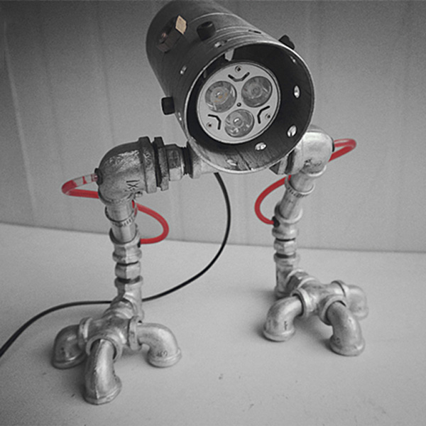 5Cgo 42897529198 復古創意個性新奇水管燈懷舊壁燈機器人LED DIY臺燈   LKM58200