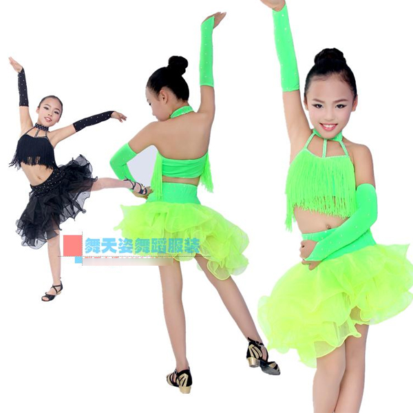 5Cgo 43004229367 少兒兒童拉丁舞演出服流蘇加鑽款專業舞蹈服比賽服 兒童舞衣  GSX99000