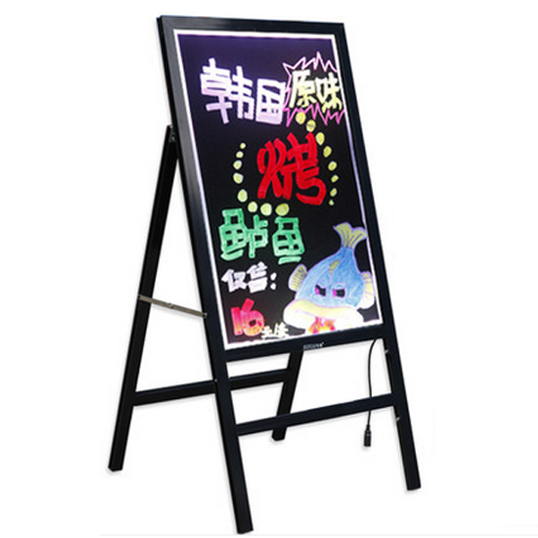 5Cgo 37863019497 豪華一體式螢光板手寫板廣告牌螢光廣告板黑板LED屏展示架促銷架 90*43 WXP93100
