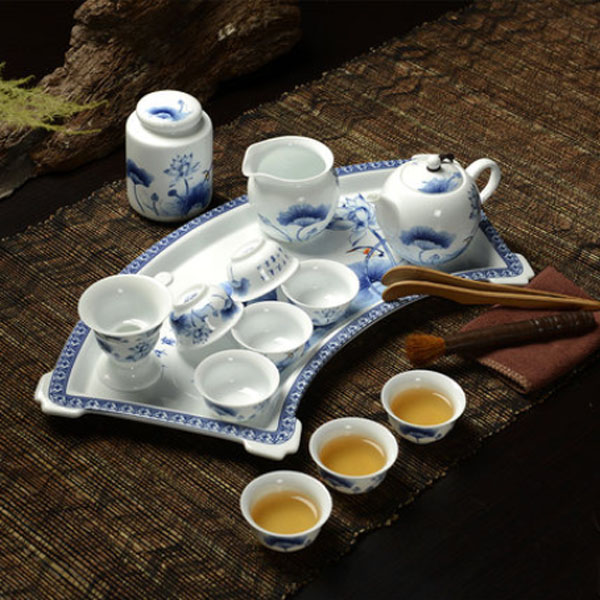 5Cgo  37768234737 高白茶具套裝整套陶瓷茶盤功夫茶具陶瓷蓄水茶盤泡茶器具青花瓷 多款可選   LAY86100