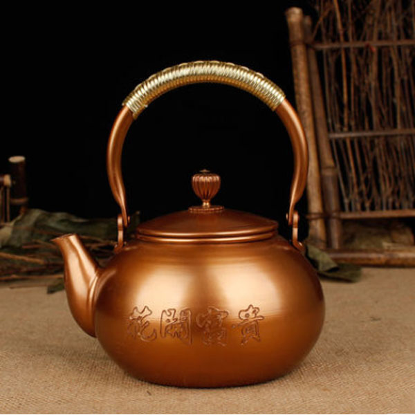 5Cgo  43523608667 手工紫銅壺燒水壺養生茶壺日本南部銅壺加厚款紅銅壺煮水壺燒茶壺燒水器皿   LAY59400