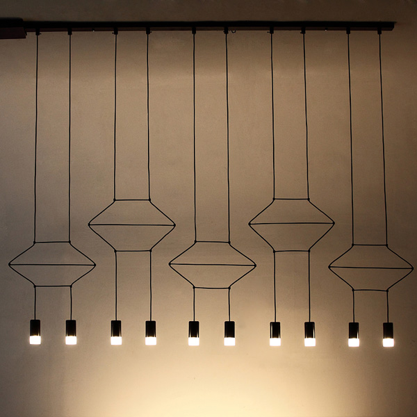 5Cgo 41595258323 名師設計米蘭時尚作品幾何百變造型線條LED節能長方形吊燈複刻版    LKM63300