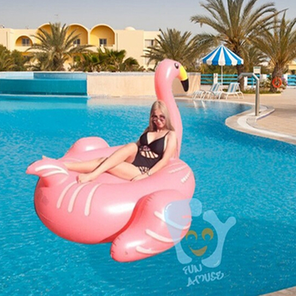5Cgo 521149734685 進口特大成人水上充氣遊泳池水上充氣床火烈鳥浮排坐騎水上充氣座椅 WXP08300