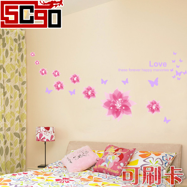 5Cgo  真愛之花第三代可移除牆貼 組合貼 床頭臥室電視背景貼紙 牆貼 牆紙 壁貼 壁紙 P0100