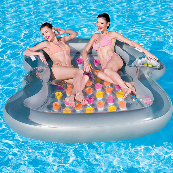 5Cgo 45043960413 水上浮床充氣床雙人床水上充氣遊泳池浮床沙灘床充氣遊艇水上遊艇 WXP05200
