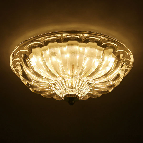 5Cgo 520990953403 美式鄉村玻璃現代圓形吸頂燈LED變光臥室餐廳走廊吸頂燈     LKM99300