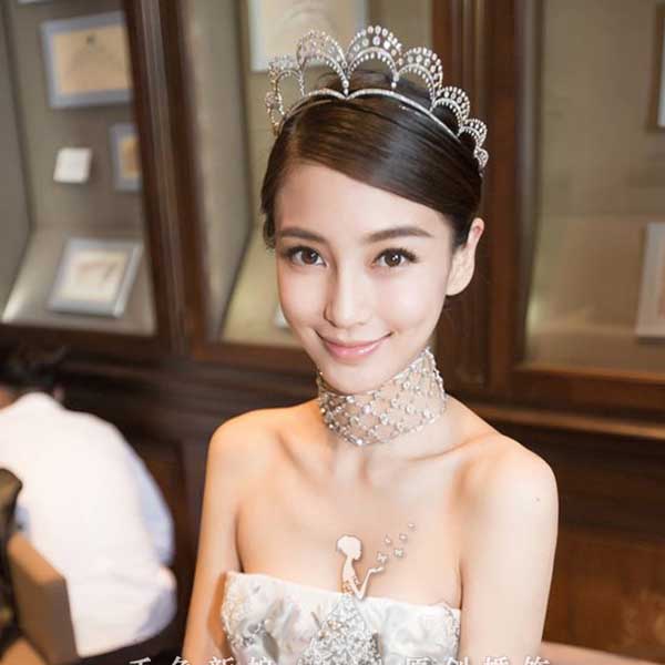 5Cgo 522892311989 千色新娘頭飾婚禮新娘皇冠韓式結婚發飾套裝婚紗頭飾品  GSX87000