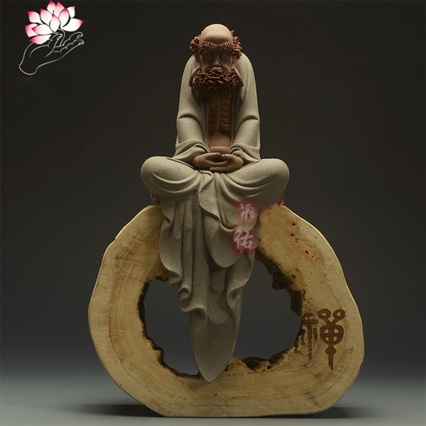 5Cgo 45003893299 達摩祖師德化紫砂陶瓷佛像擺件家居工藝收藏品客廳裝飾品茶盤擺飾  LAY81600