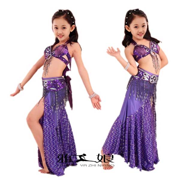 5Cgo 44310990252 兒童肚皮舞服裝練習服套裝女少兒童印度舞肚皮舞 高檔演出服 兒童舞衣  GSX51200