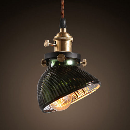 5Cgo 524012868599 復古玻璃吊燈美式工業風格個性青口顏色貝殼單頭吊燈 LKM95100