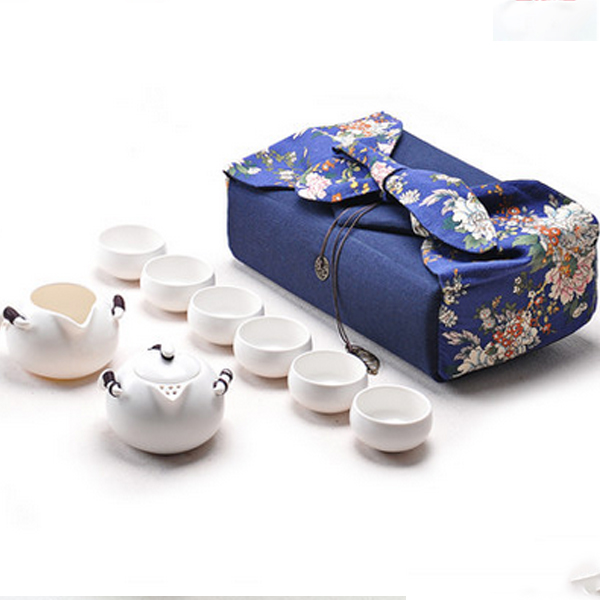 5Cgo   521268488671 茶具茶杯盒收納袋架日式茶壺快客杯便攜布袋旅行茶具套裝包  LAY91100