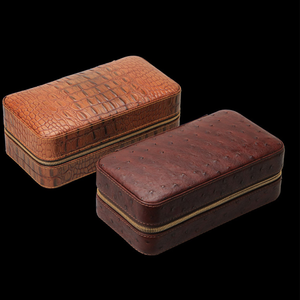 5Cgo 43404029878 鳄魚皮紋雪茄盒便攜式保濕盒高希霸雪松木皮盒 行雪茄套6支裝 WXP01200