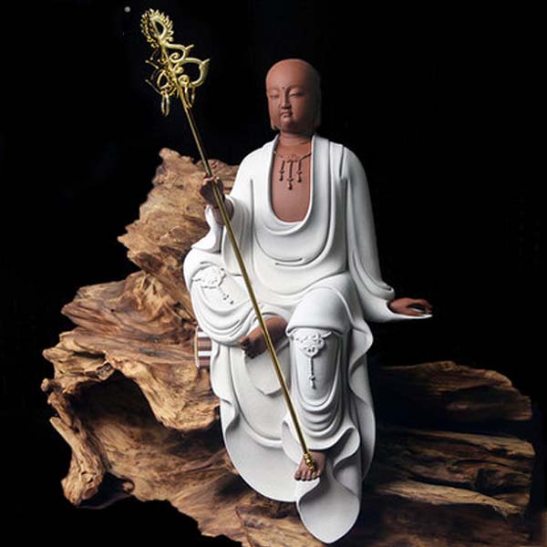 5Cgo 3123053662922 地藏王菩薩佛像陶瓷娑婆三聖創意家居裝飾供奉擺件茶盤擺飾   LAY99900