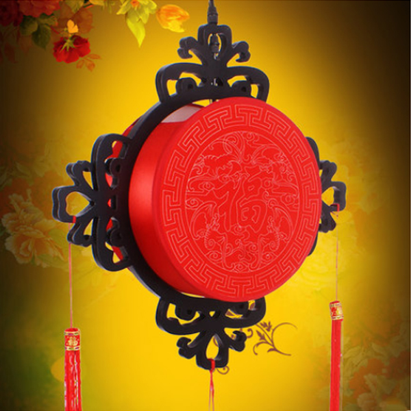 5Cgo 35429579103 婚慶喜慶元宵燈籠中國紅古典裝飾燈籠仿古大紅木宮燈新年燈籠（一對）WXP00200
