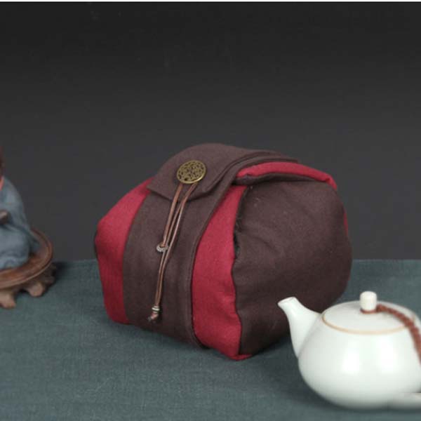 5Cgo  520302947723 旅行壺袋蓋碗袋茶壺保護袋便攜旅行杯袋加厚茶具收納包單杯袋    LAY08000