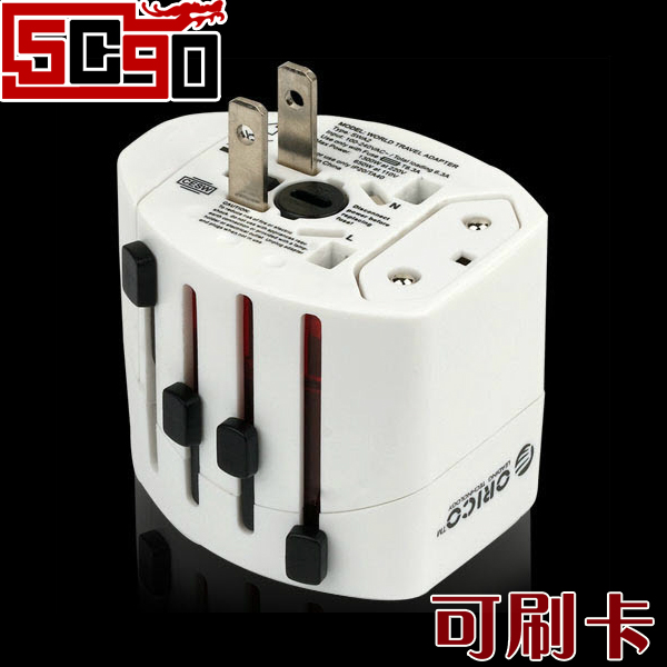 5Cgo orico MS7555-2U 多功能轉換插頭 USB轉換插座 全球通萬能電源轉換器  P01100