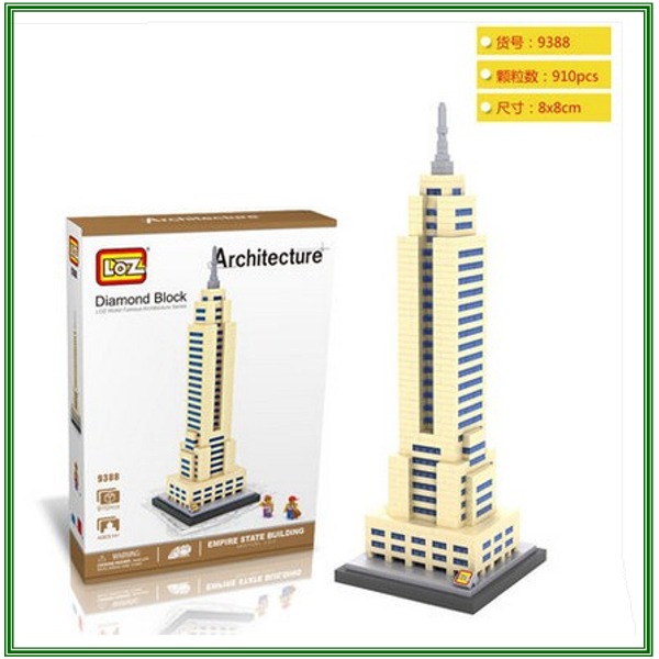 5Cgo 25149652476 loz 樂高積木拼插玩具世界著名建築物立體拼圖玩具鑽石迷你小顆粒積木帝國大廈 AGL82100