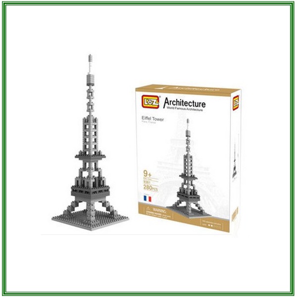 5Cgo 25149652476 loz 樂高積木拼插玩具世界著名建築物立體拼圖玩具鑽石迷你小顆粒積木9361巴黎鐵塔AGL83000